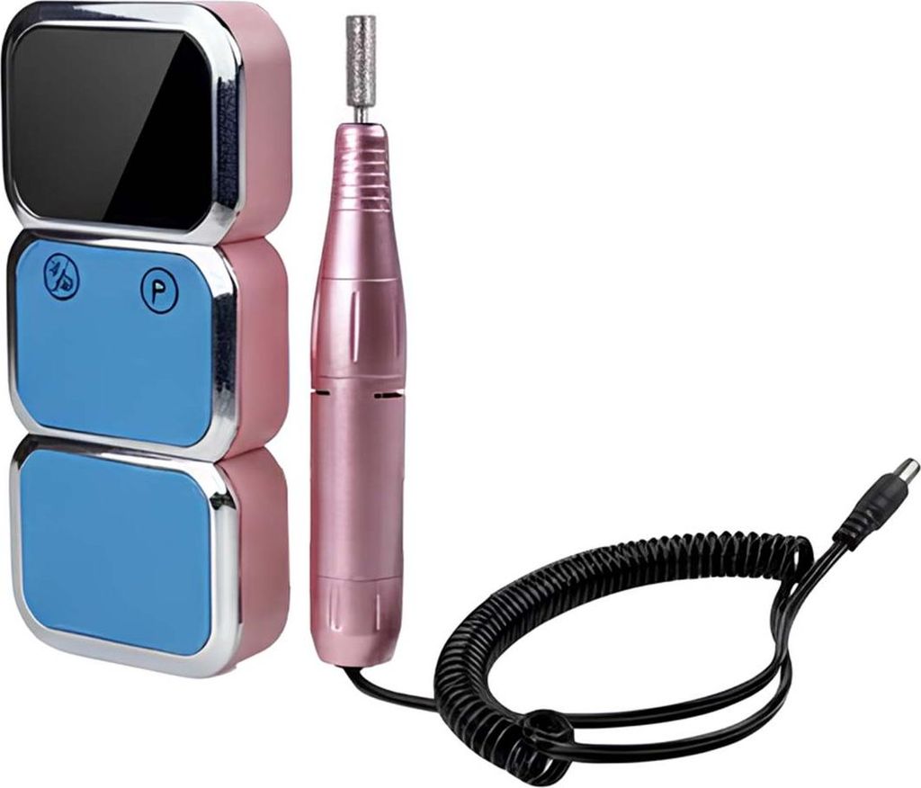 Avizar, Tragbare Nagelfräse mit LED-Display und Wechselköpfen, Rosa