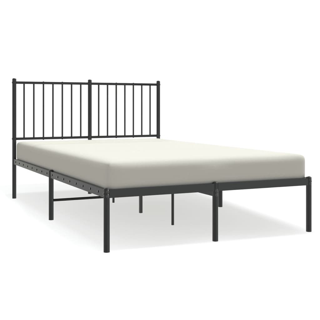Metalowa Rama Łóżka Z Wezgłowiem, Czarna, 120X200 Cm Zdjęcie produktu 