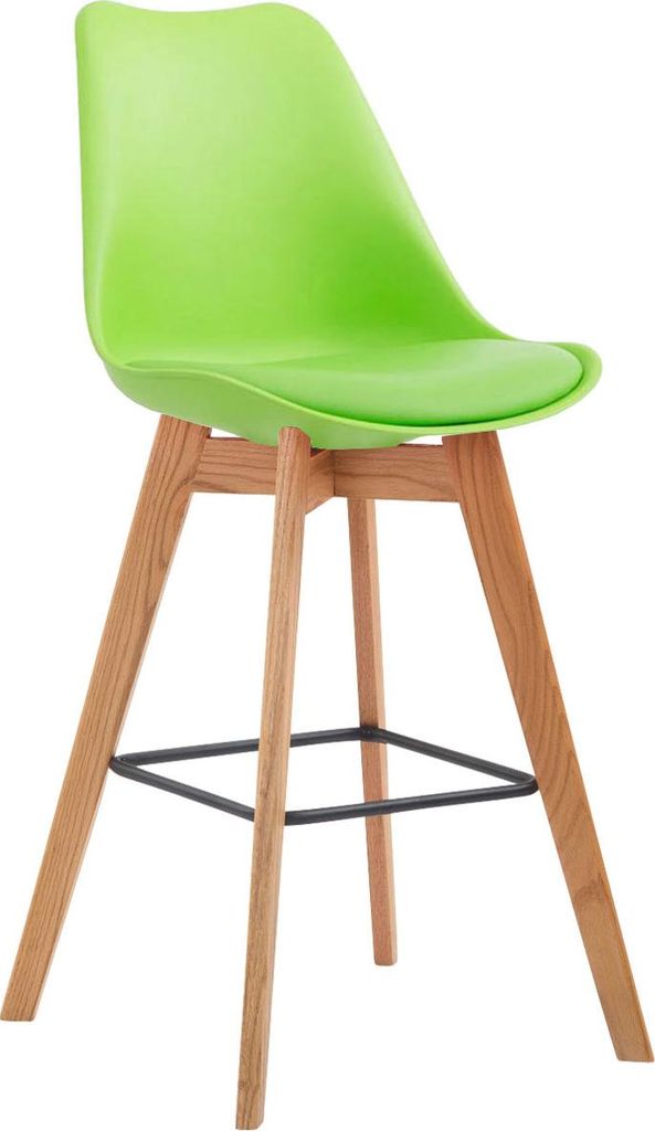2er Set Barhocker GIKAR - Kunststoff Grün 48x56x112 cm | Barstuhl Mit Lehne Tresenhocker Tresenstuhl Kneipenhocker Kneipenstuhl