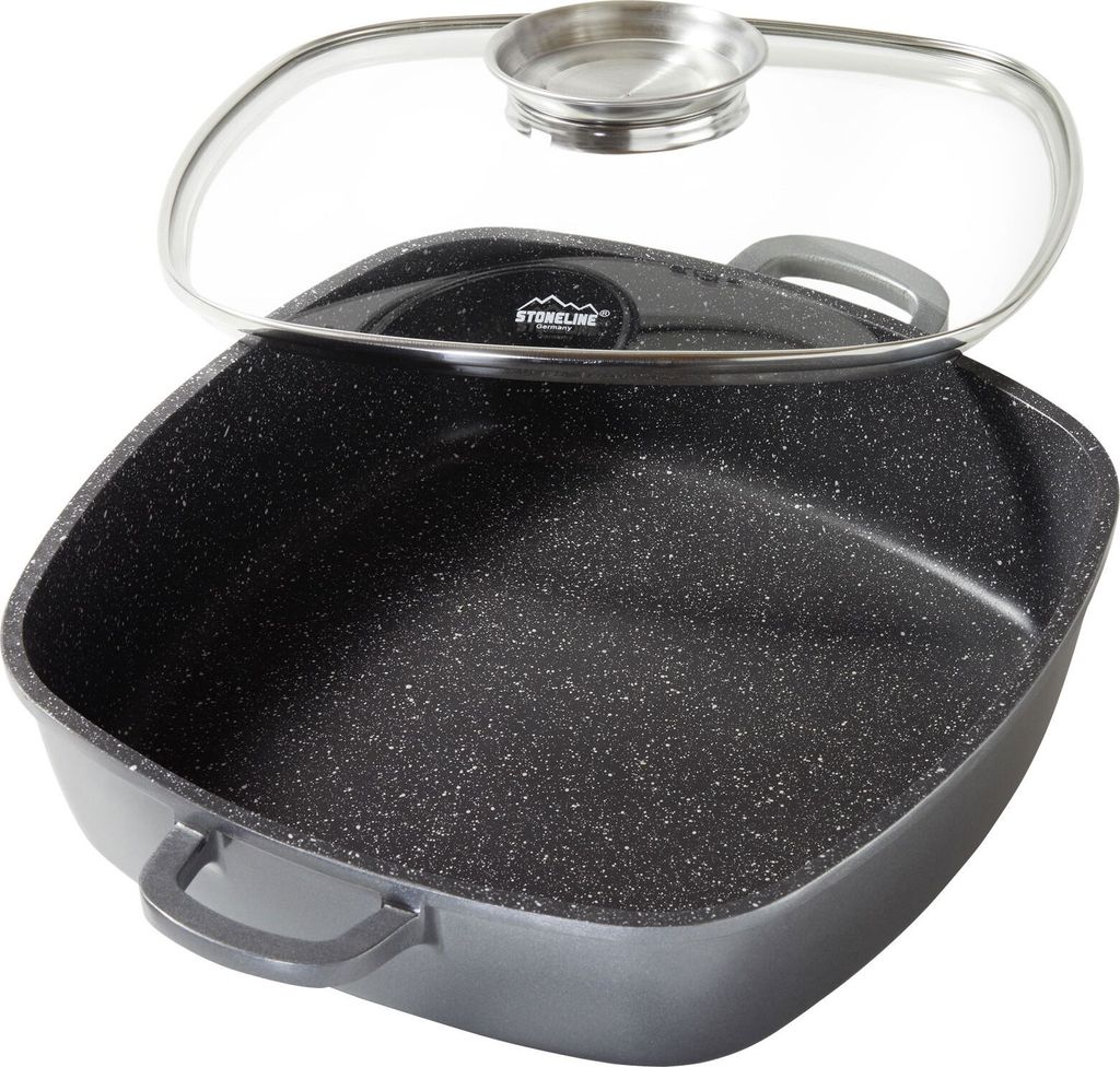 STONELINE® Servierpfanne Eckig 28 cm | mit Deckel Produktbild 