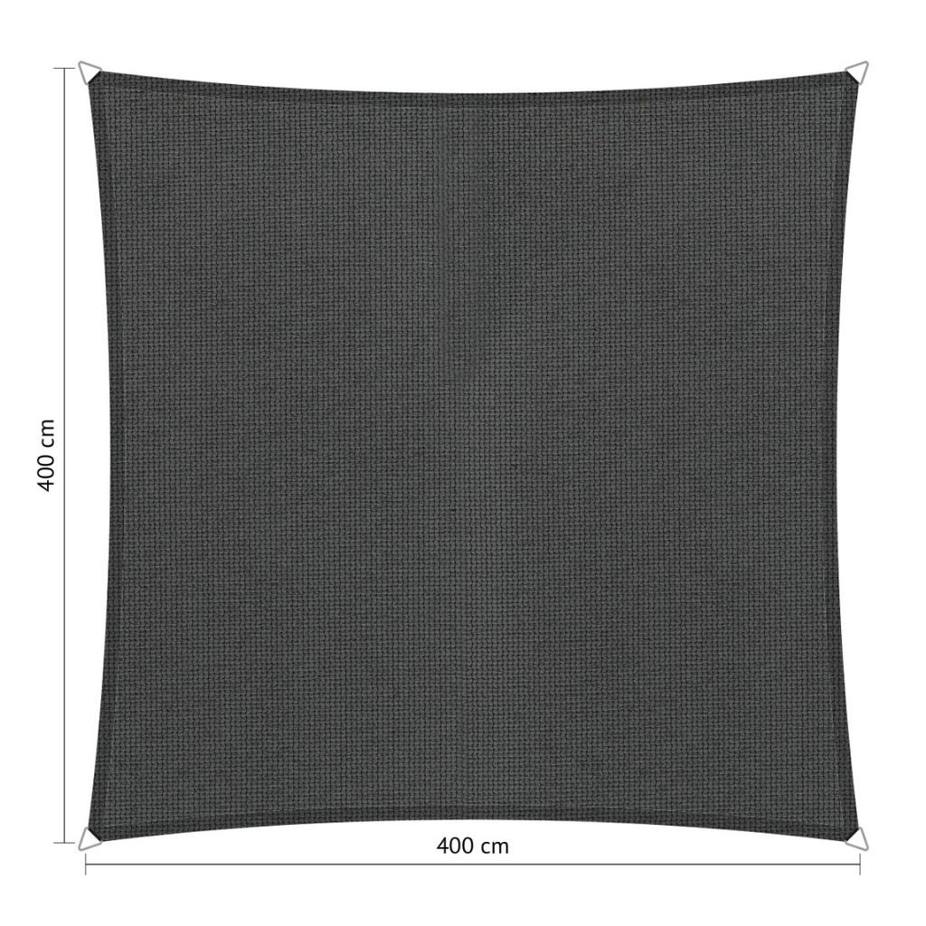 SHADOW COMFORT 4 x 4 m Viereckiges Quadrat Sonnensegel Carbon Black
