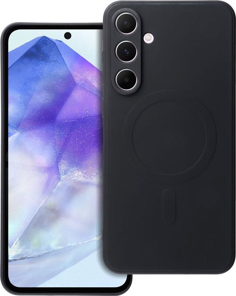 Case passend für Samsung A55 Silicone Mag Cover kompatibel mit MagSafe black