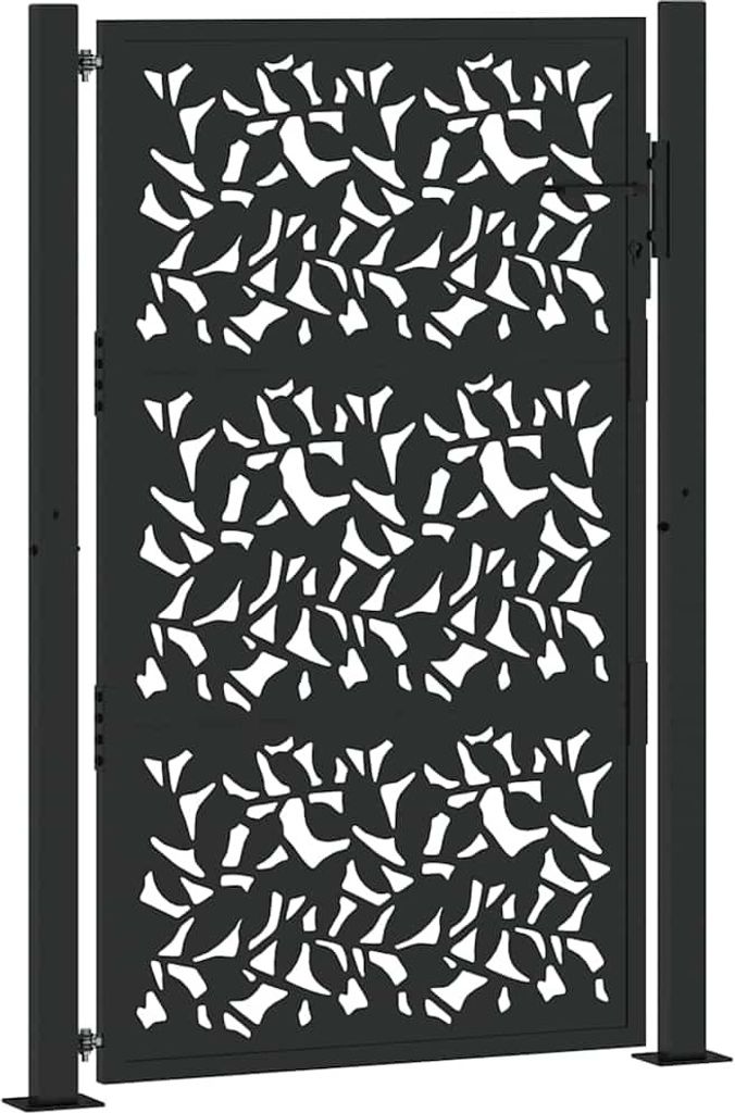 Gartentor Schwarz 100x150 cm Stahlblatt-Design
