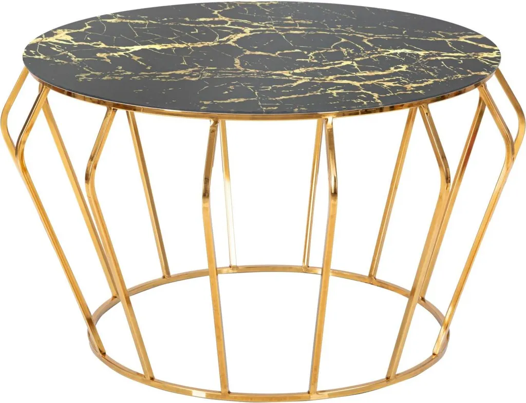 Table basse pour grand salon Histor Gold 78cm - Table de thé design Or
