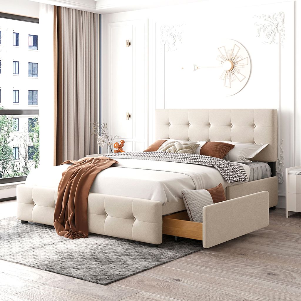 Sweiko Polsterbett 140*200cm, Klassisches Bett mit Produktbild 