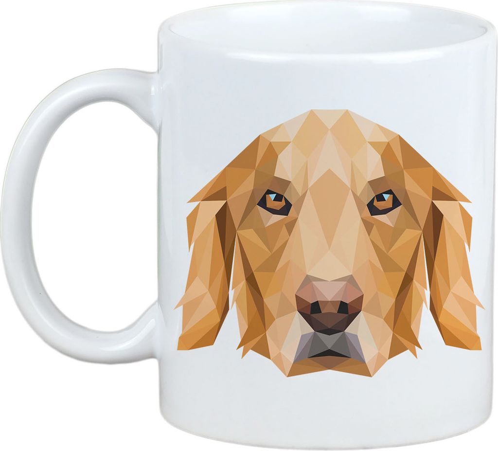 Golden Retriever - Becher mit einem Bild und dem Schriftzug geometrischer Hund Art-Dog