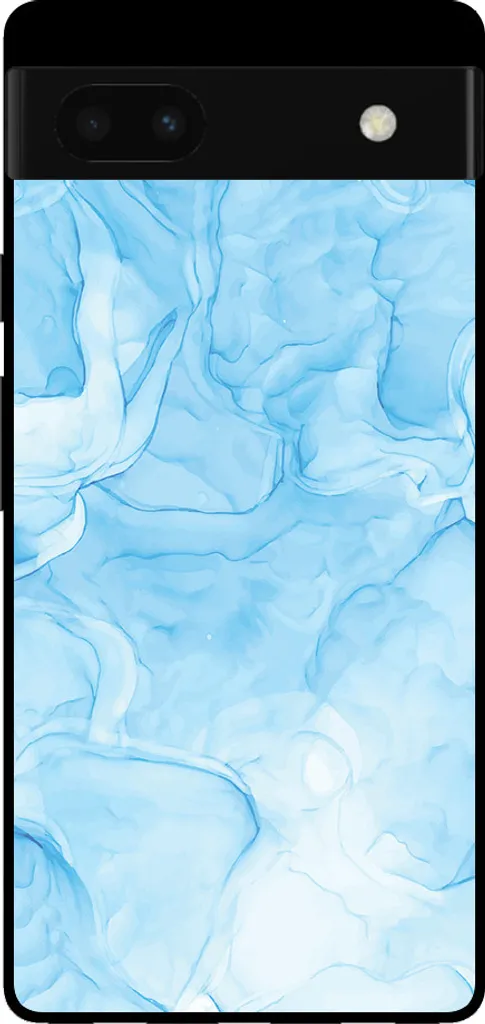 Custodia Google Pixel 6 Pro Effetto Marmo | Cover TPU Azzurro Oceano