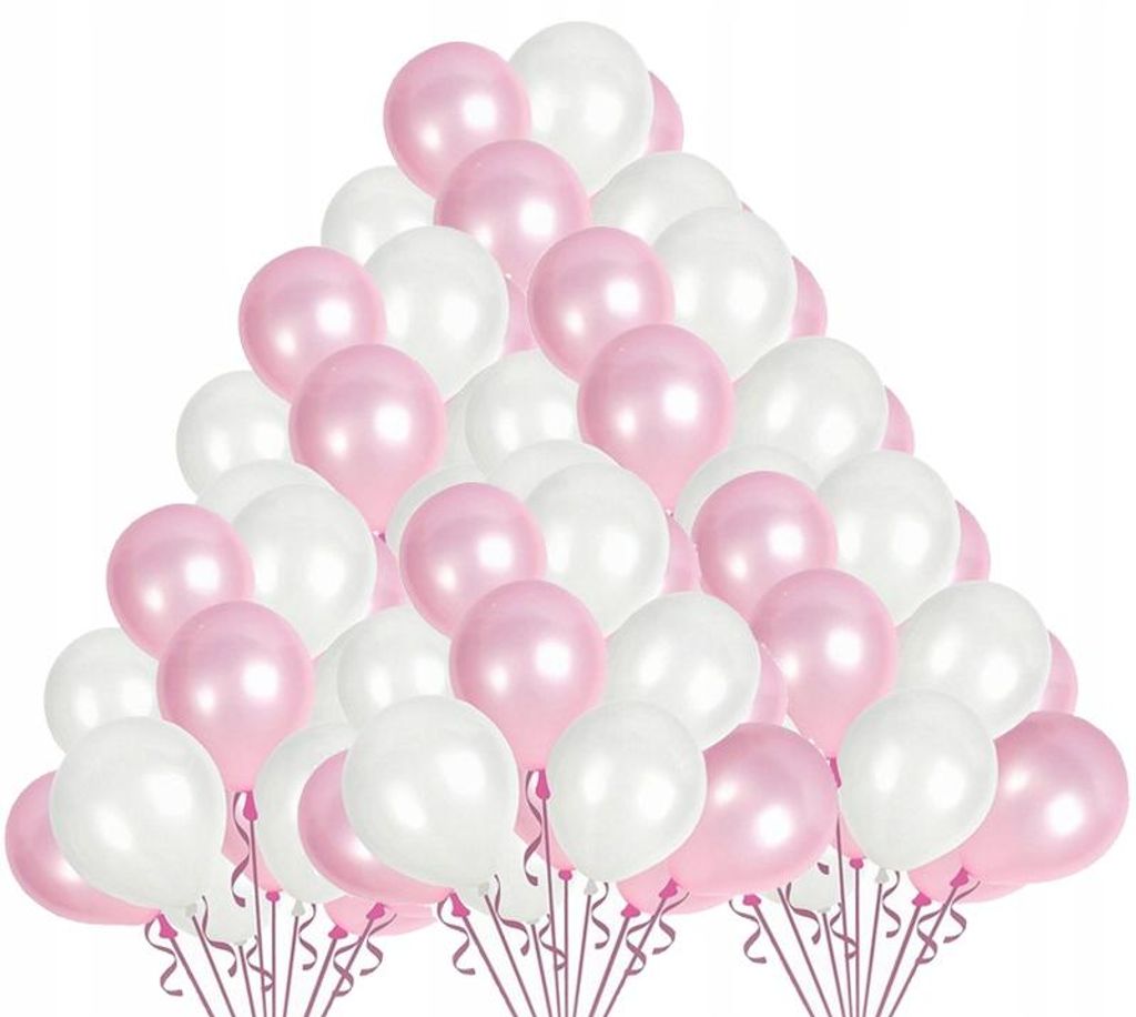 Set Pastellballons Weiß, Pink 100 Stk. Produktbild 