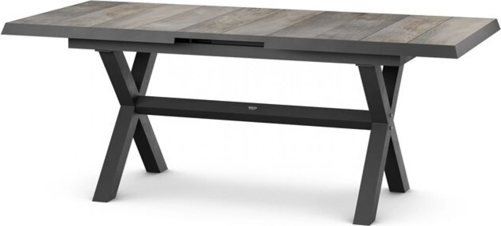 Siena Garden Sincro Tisch, ausziehbar, 160/200x90 cm – Aluminium (matt anthrazit) & Keramik (washed-