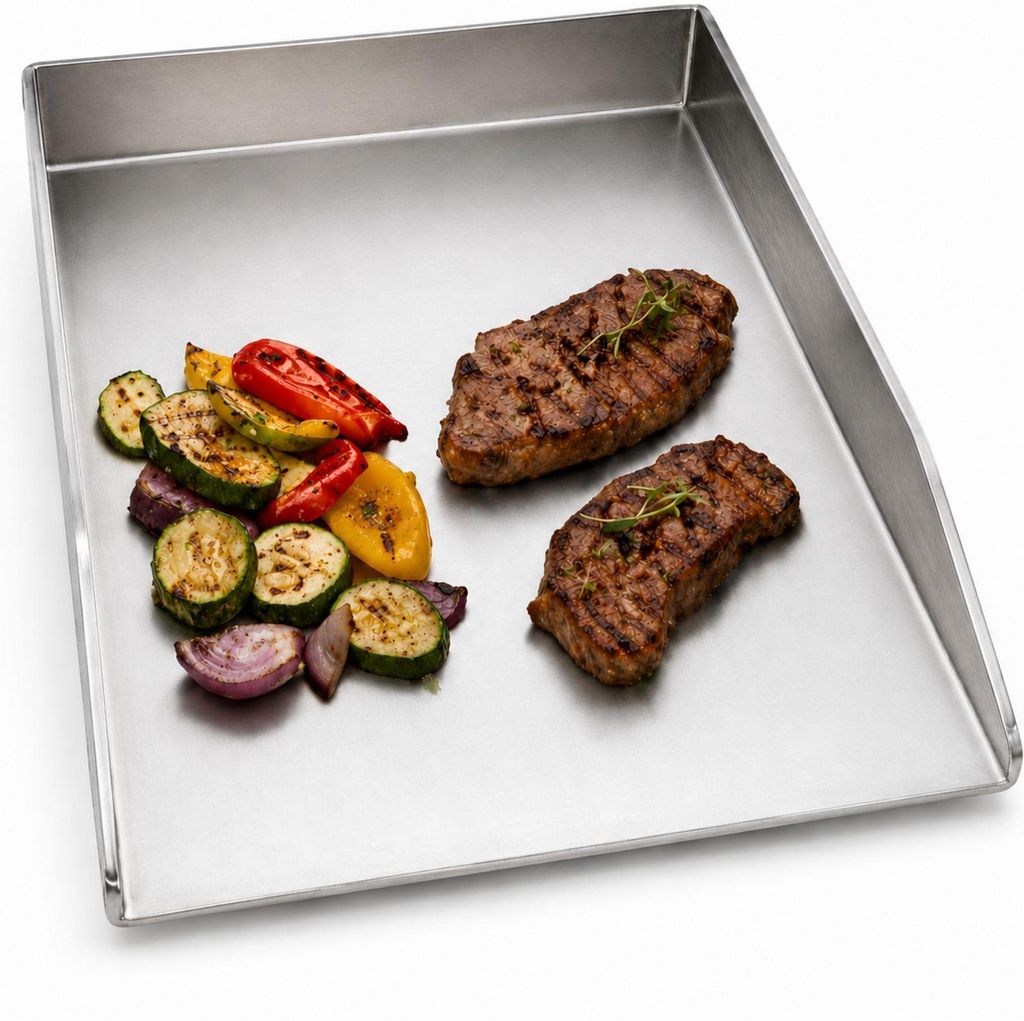 Plancha Grillplatte Edelstahl 30x20x3,5 cm | BBQ Grill Produktbild 