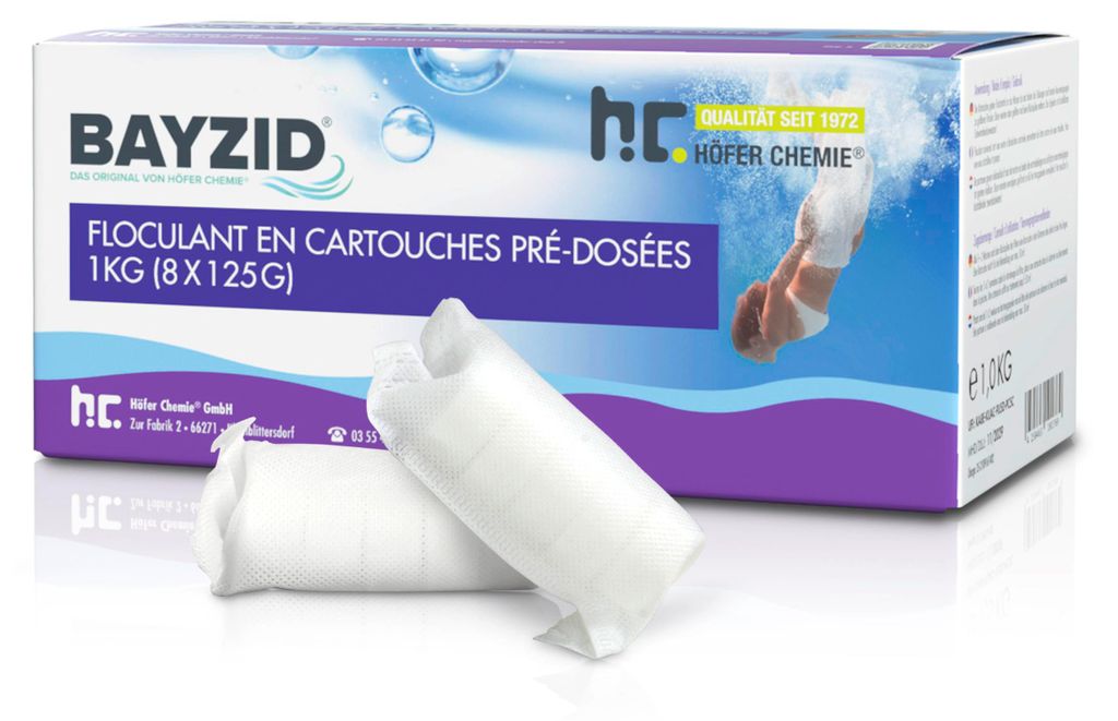 1x1 kg BAYZID® Flockkartusche für Pools filtert Produktbild 
