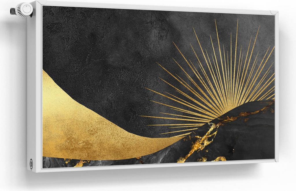 DEQORI Magnetmatte Heizung beschreibbar 100x60 cm 'Goldener Mondzauber' Magnetfolie