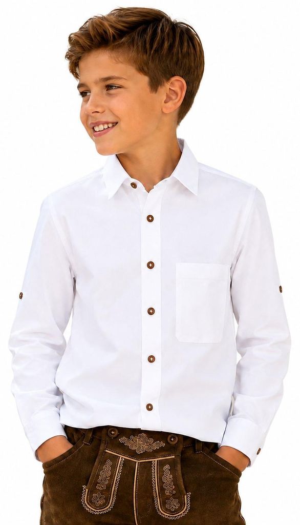 Isar-Trachten Kinder Trachtenhemd "Klassik" 48201 | Weiß Produktbild 
