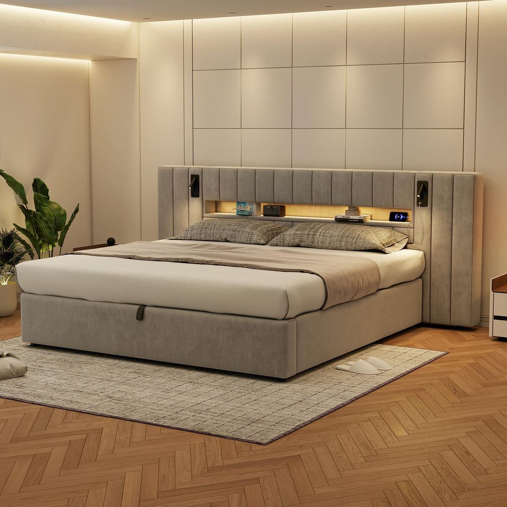 okwish 180 x 200 cm Čalouněná postel, Manželská postel, Obrázek produktu 