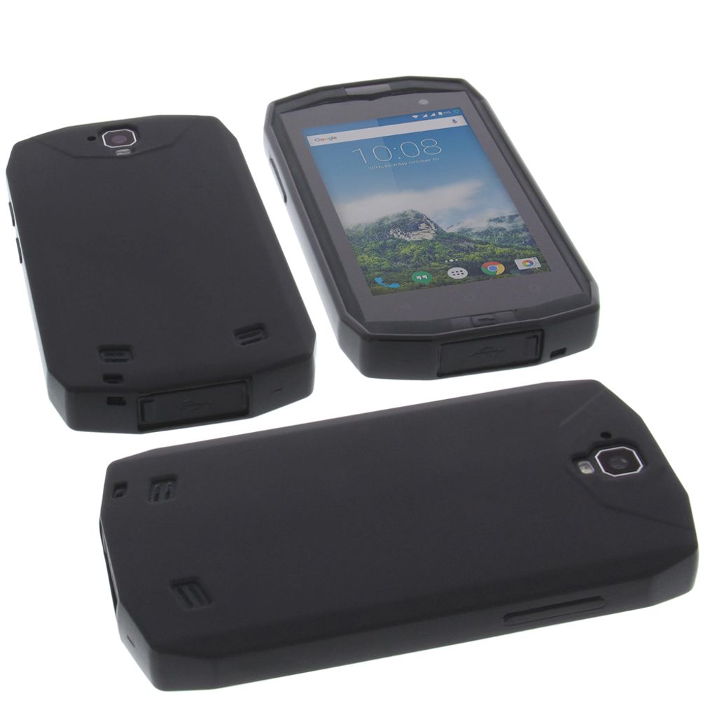 foto-kontor Hülle kompatibel mit CrossCall Trekker M1 Tasche Gummi TPU Schutz Handytasche schwarz