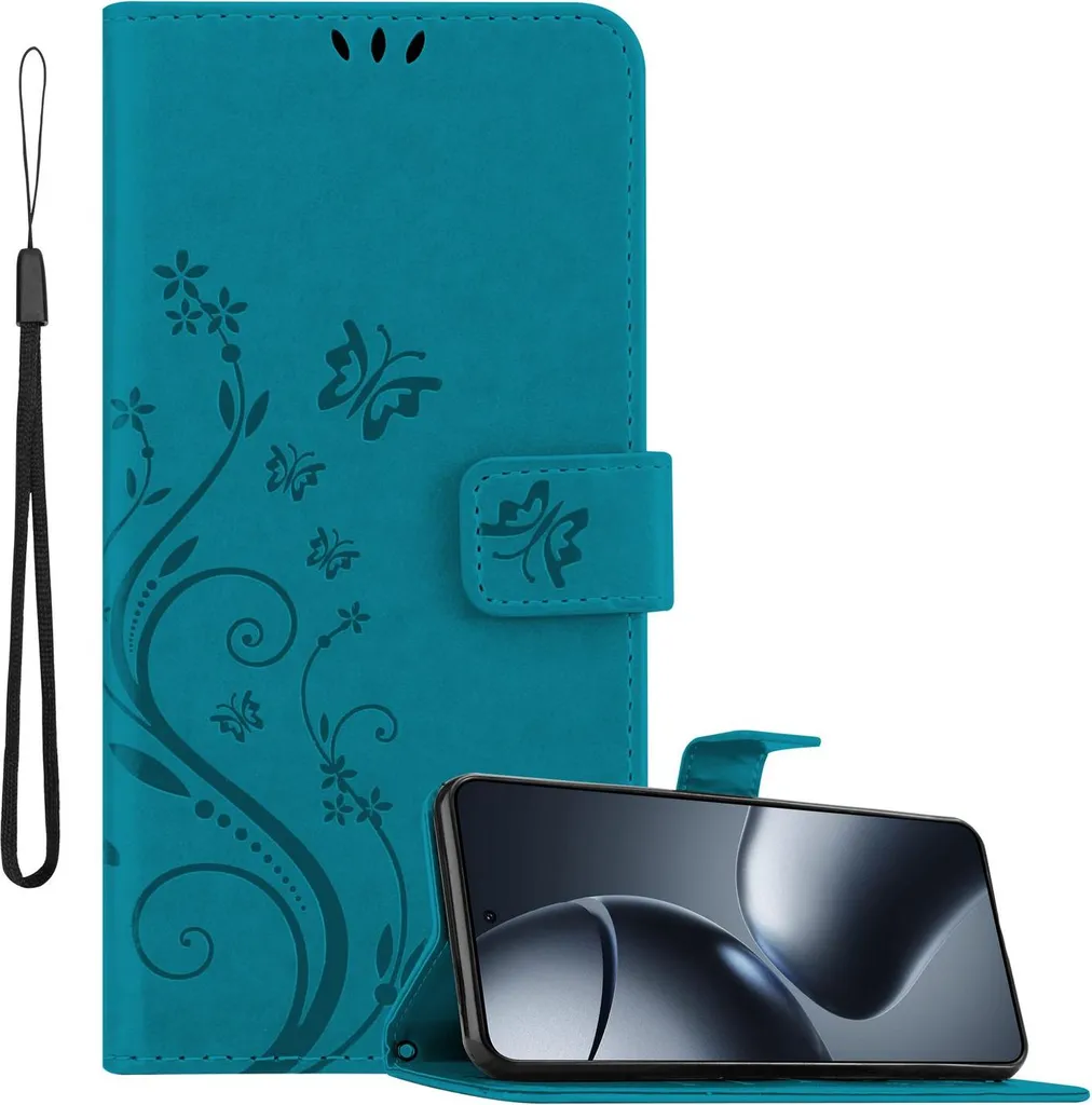 Custodia a Portafoglio Xiaomi 14T Pro Cadorabo - Blu Floreale