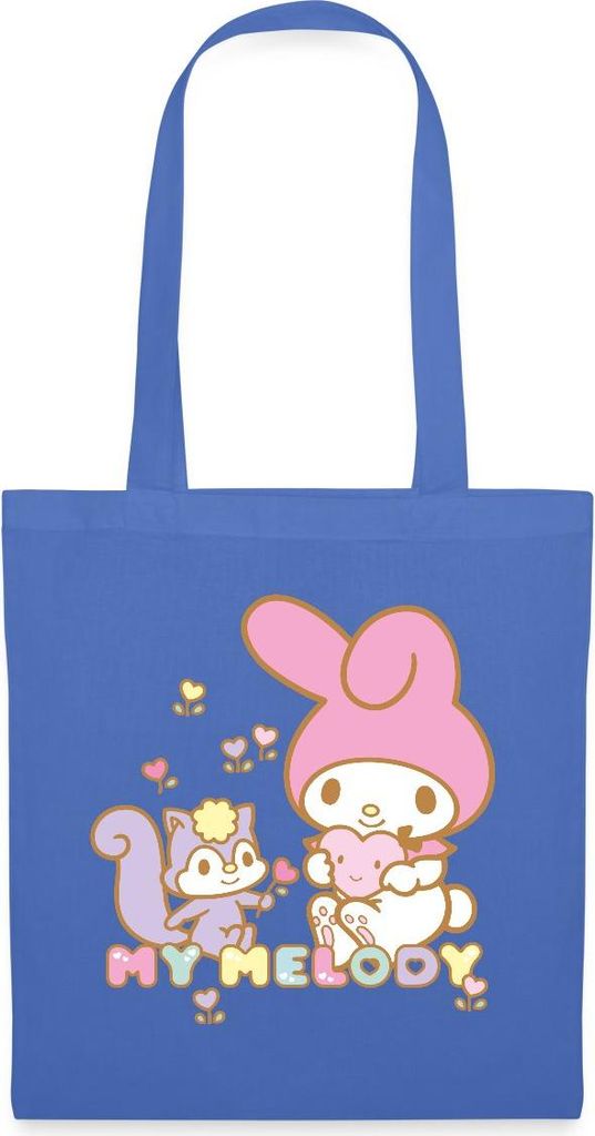 Spreadshirt My Melody Pflückt Mit Risu Herzblümchen Stoffbeutel, One size, Hellblau