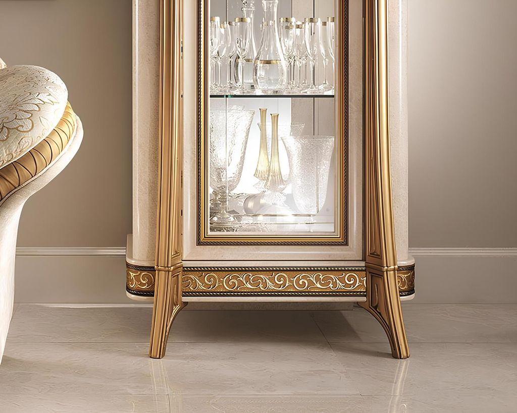 Luxus Schaufenster Vitrine Glas Schrank Klassisch Stil Möbel Regal ITALY NEU