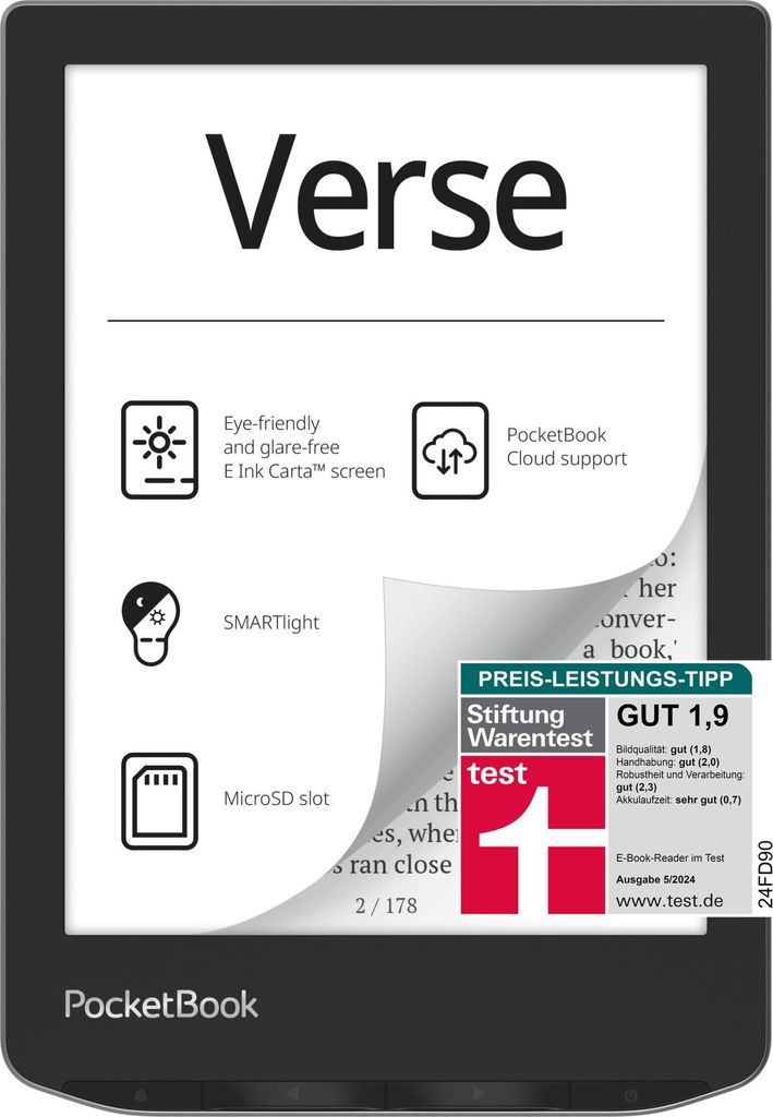 PocketBook Verse - 15,2 cm (6") - E Ink Carta - 758 x 1024 Obrázok produktu 