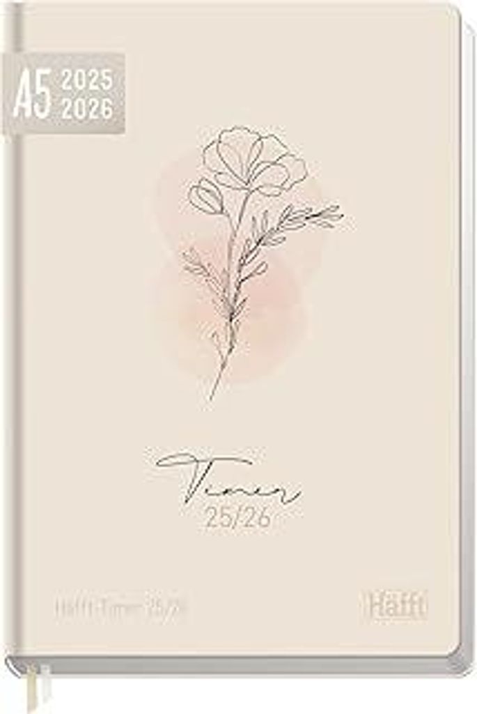Häfft-Timer 2025/2026 A5 (Aug 25 - Sep 26) Hardcover Schülerkalender Dainty Flower Schulplaner, Schülerplaner, Studienplaner, Semesterplaner - n...