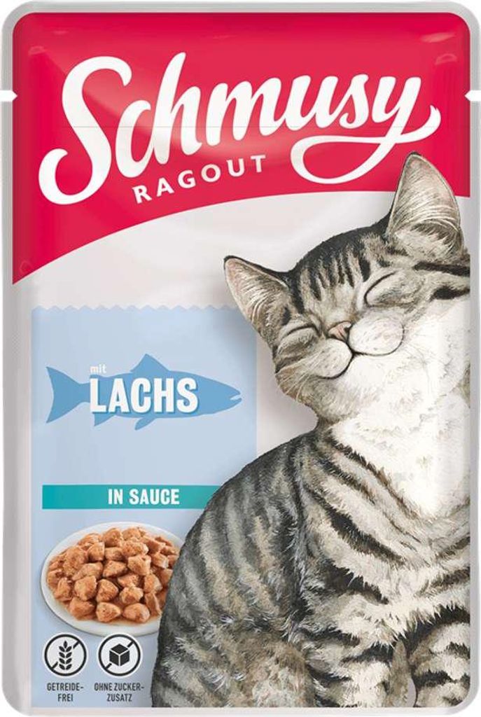 Schmusy - Ragout Pouch 22x100g | Lachs in Sauce