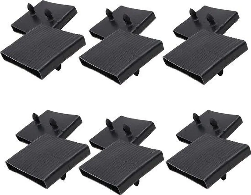 Lot de 6 supports centraux pour lattes de lit 65mm x 9mm noirs robustes