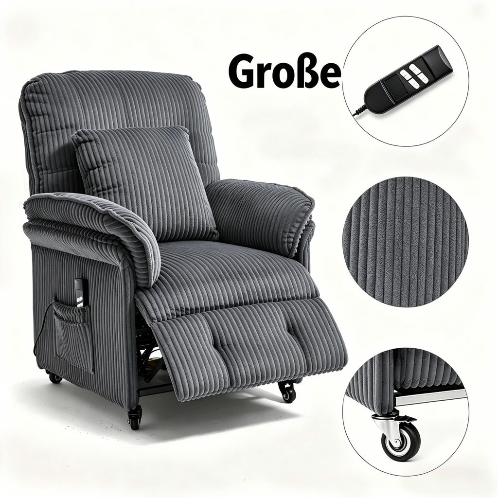 2 Motoren Elektrischer Relaxsessel 360° drehbarer mit Produktbild 