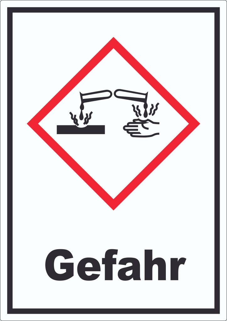 Aufkleber Ätzende Wirkung Gefahr Ätzwirkung A9 (37x52mm)