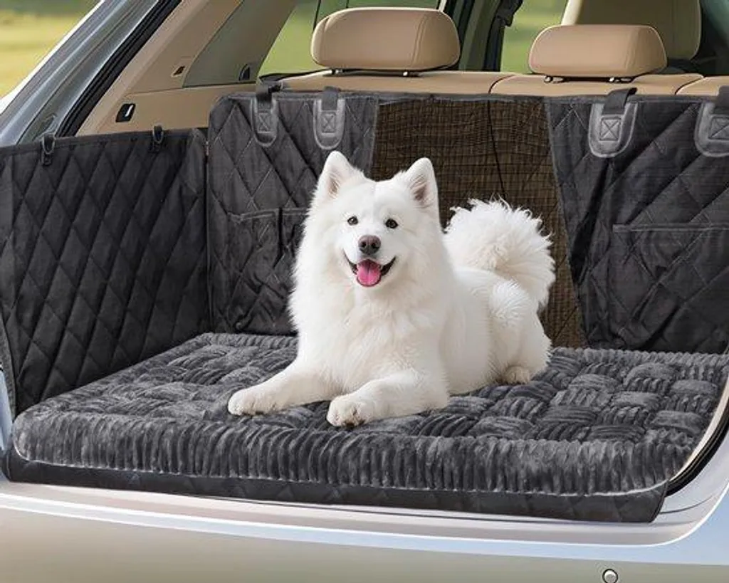 Lit pour chien voiture antidérapant grand format gris foncé XL