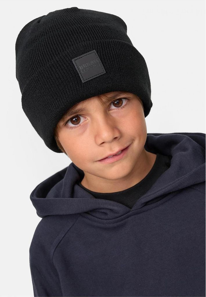 Urban Classics UCK626 | Logopatch Beanie Kids 2-Pack 110/116 bis 158/164 - Farbe: black/royal blue - Größe: 110/116