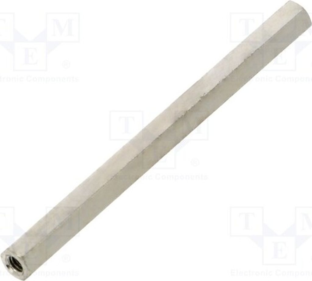 10x Distanzmuffe mit Gewinde sechskant 50mm Innengew: M2,5 Nickel 1112X50 Distanze