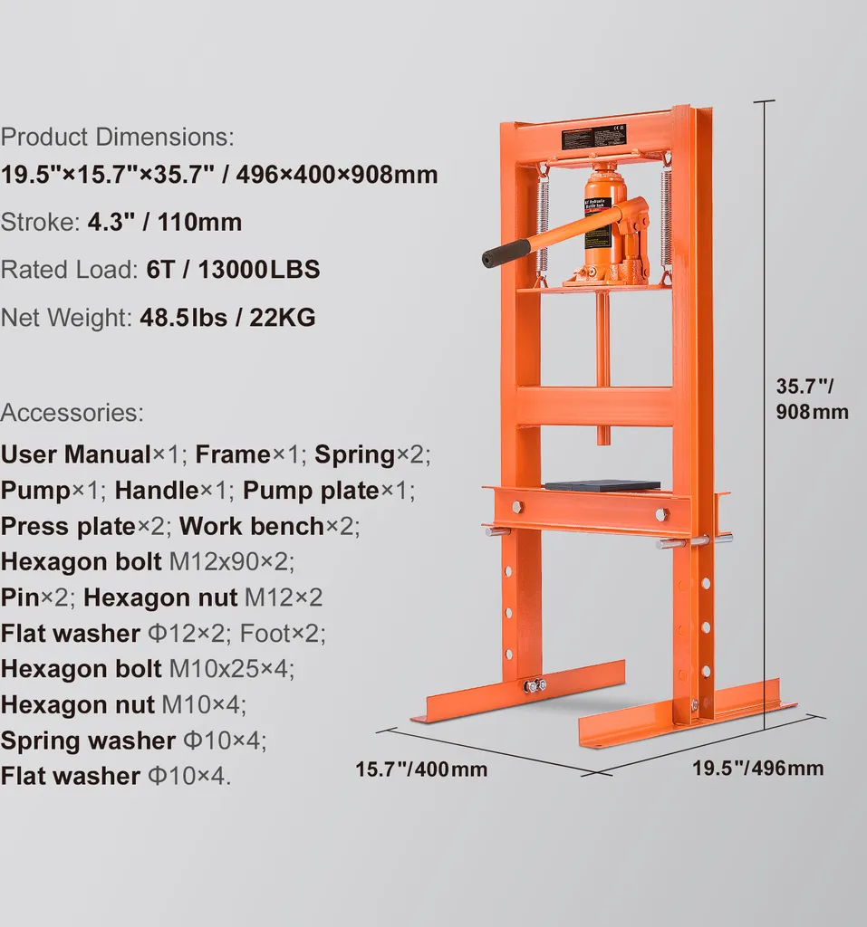 Presse hydraulique 6 tonnes : débloquez vos roulements avec précision - 7
