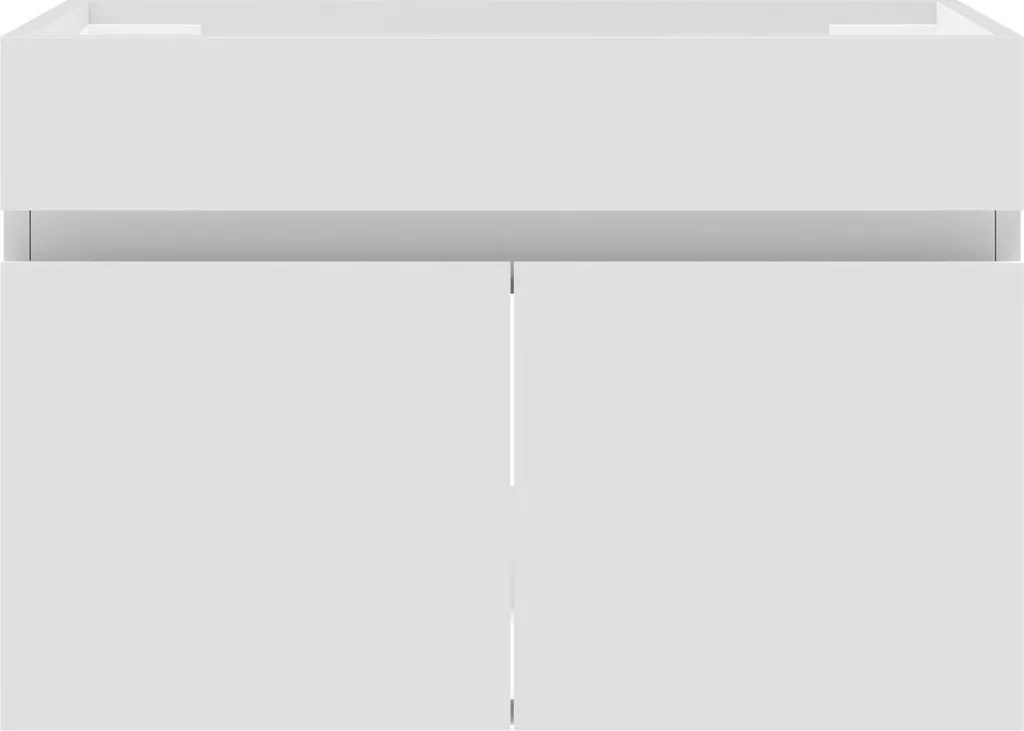 Petit Meuble de Bain Suspendu Blanc Mat en MDF avec Double Porte 79x45cm