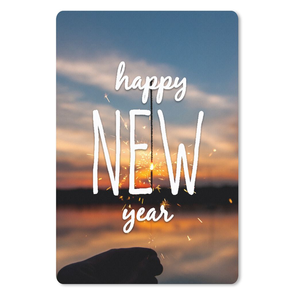 MuchoWow Mauspad Mousepad Zitate - 'Frohes neues Jahr' - Sprichwörter 40x60 cm - Mousepads - Maus Mat - Pad - Mausunterlage - Schreibtisch Acces...