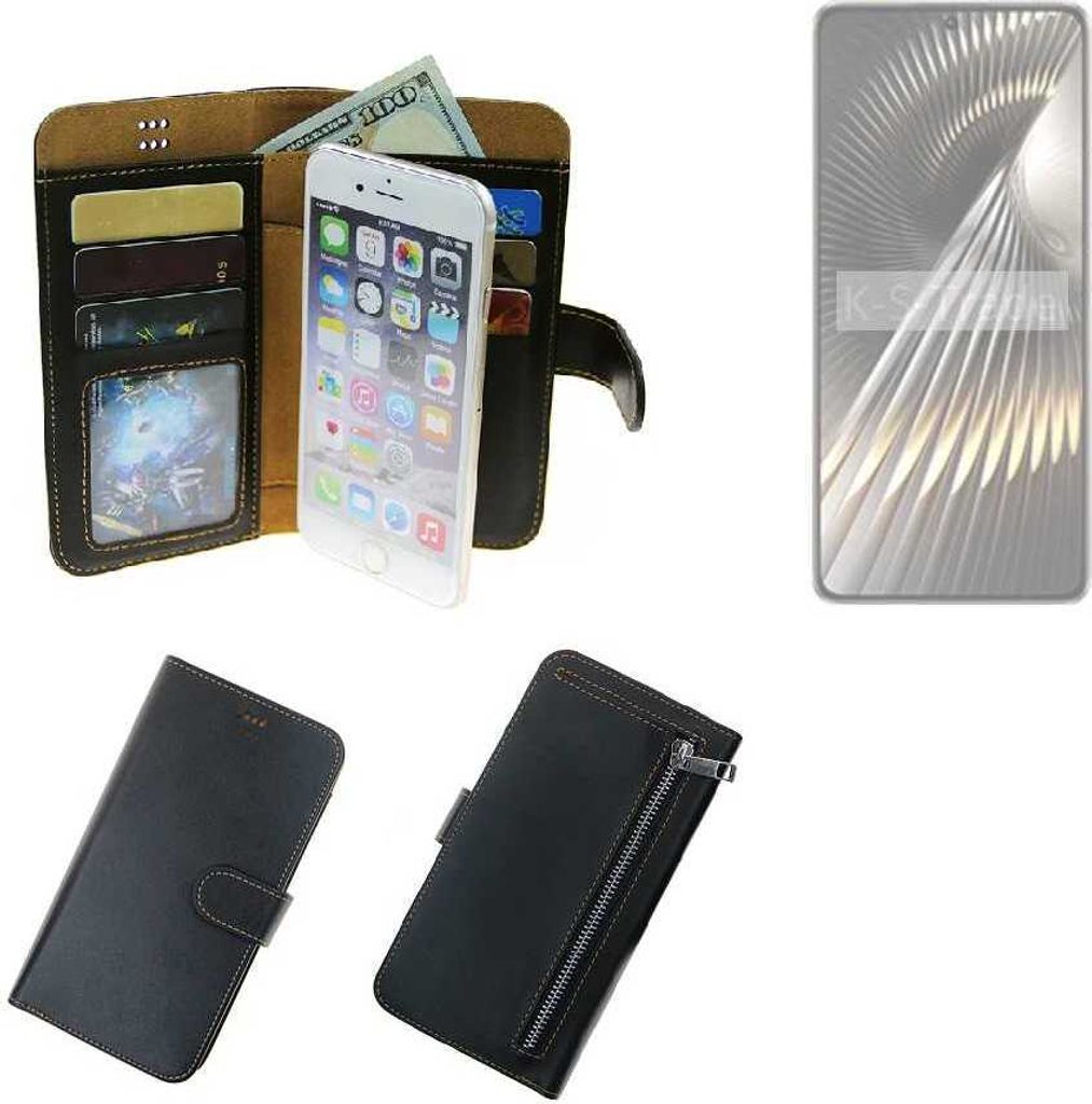 K-S-Trade Schutz Hülle kompatibel mit Xiaomi Redmi Turbo 3 Klapphülle Case Phone cover Slim Handytasche Handy Hülle schwarz aus Kunstleder (1 Stk)