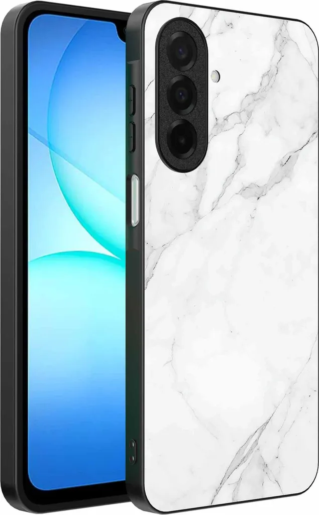Custodia Samsung Galaxy A17 Marmo Bianco TPU Nero - Offerta Smartphonica