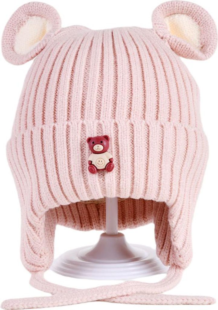 Kinder-Wintermütze mit Bärenohren – gestrickt, warm gefüttert, elastisch – für Baby, Kleinkind & Kind von 6 Monaten bis 6 Jahren, Größe 4...