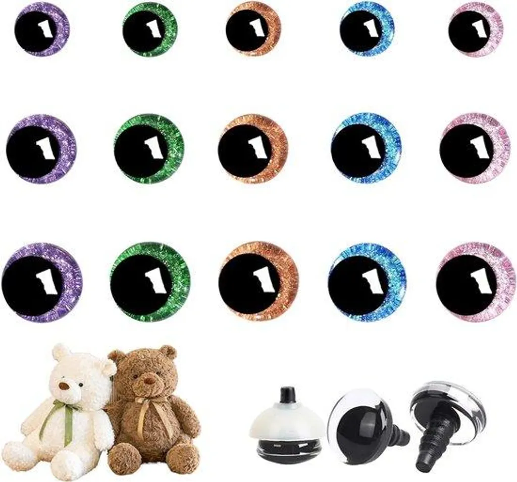 Yeux de Sécurité Anti-Arrachement 14-18 mm pour Jouets et Peluches