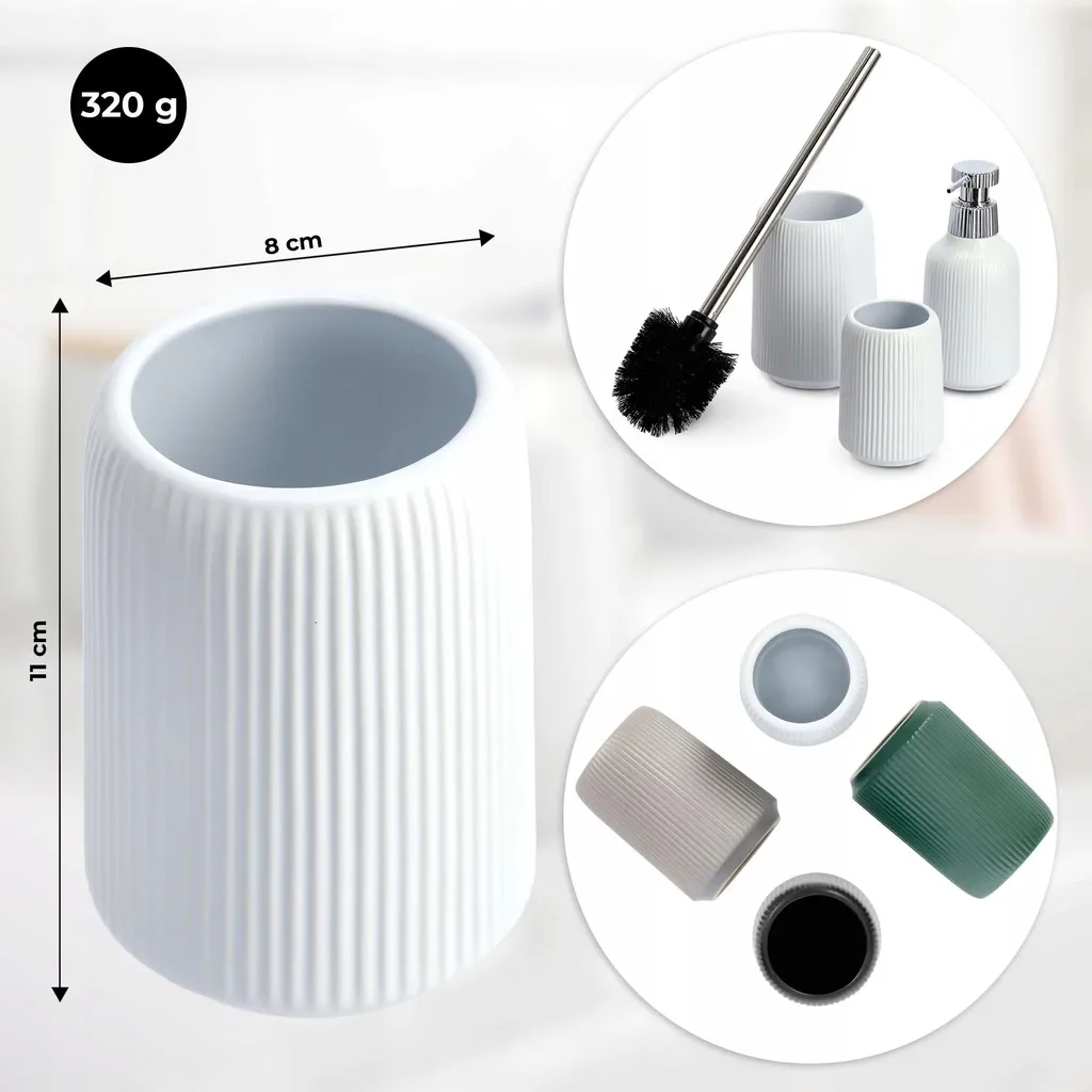Gobelet à brosse à dents blanc : solution rangement céramique stable