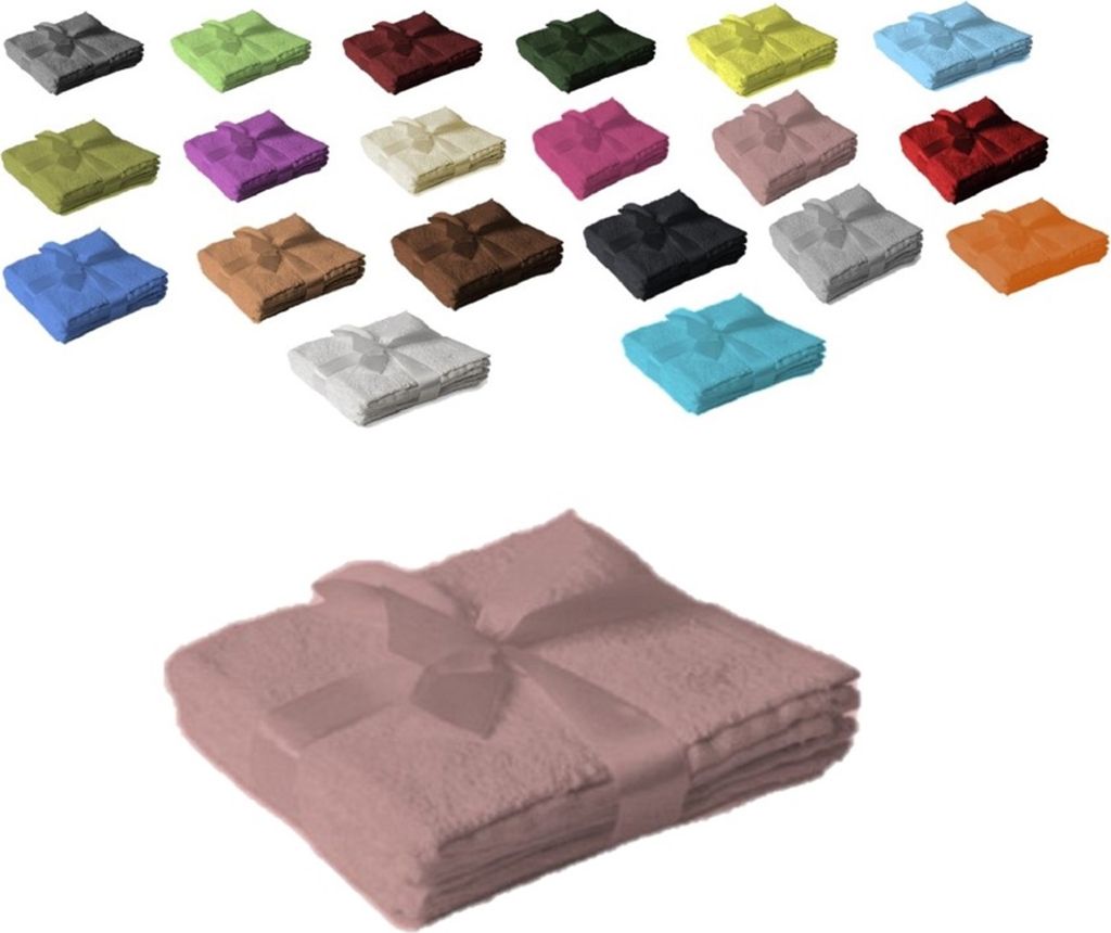 Handtuchserie im Set mit Schleife Marke Seiftuch 4er Set 30 x 30 cm Rosa