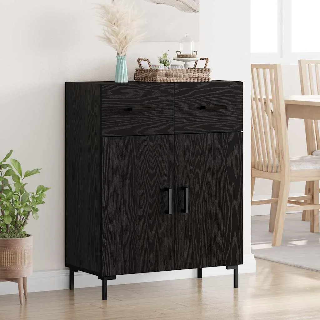Madia Moderna vidaXL Nero Rovere 90cm | Arredo Soggiorno Contemporaneo