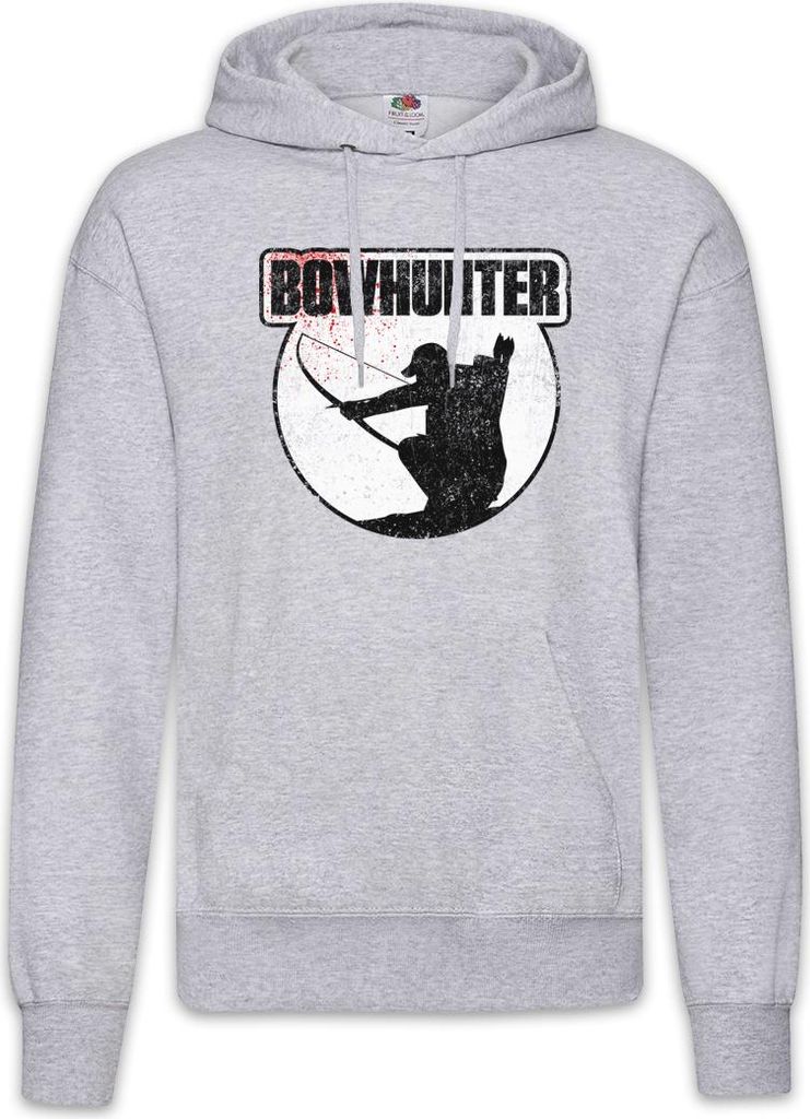 Urban Backwoods Bowhunter, Herren Hoodie, Farbe: Hellgrau, Größe: M