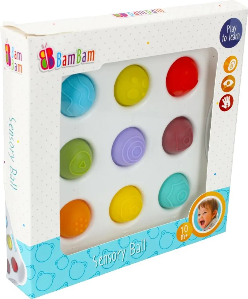Tableau de Bord Sensoriel BAM BAM avec 3 Balles de Texture Variées
