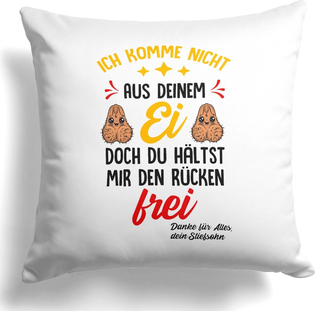 22Feels Stiefvater Geschenk von Stiefsohn Vatertag Geburtstag Bonus Papa Stiefpapa Kissen Deko Männer Herrentag Dekoration Patchwork Wohnaccessoir...