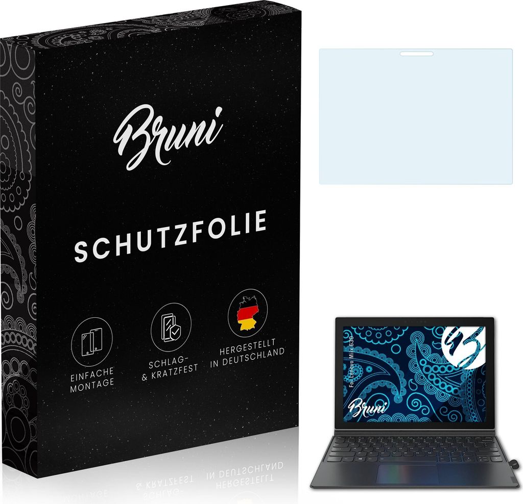 Bruni Basics-Clear 2x Schutzfolie kompatibel mit Lenovo Miix 630 Folie