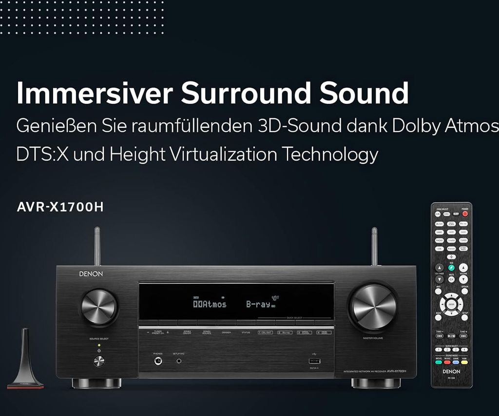 Denon avr-x1700h schwarz av receiver 7.2ch / 145w / 8k Produktbild 19