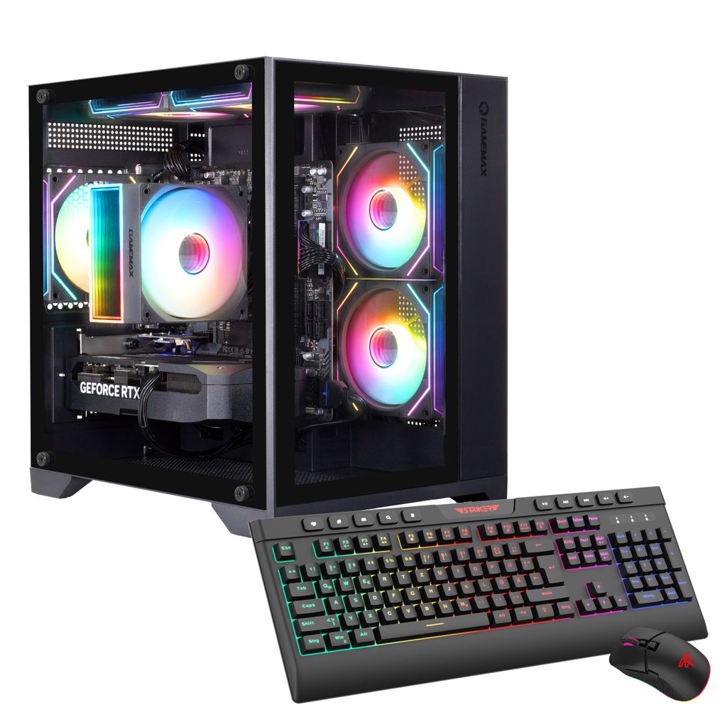 GAMEMAX Gaming-PC Infinity Mini BK 7524 Ryzen 7 9700X 32GB DDR5 RAM 1TB SSD RTX 5070Ti Windows 11