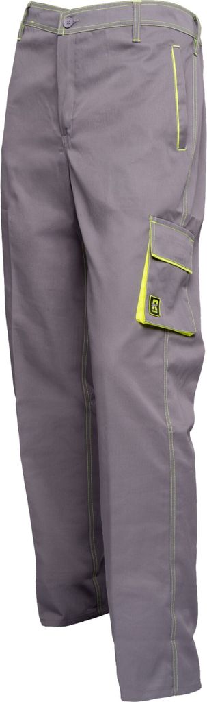 RODOPI Arbeitshose Construx-Lite leichte Arbeitshosen für Männer und Frauen Bundhose mit vielen Taschen Arbeitskleidung grau gelb Gr. 54 Handwerker