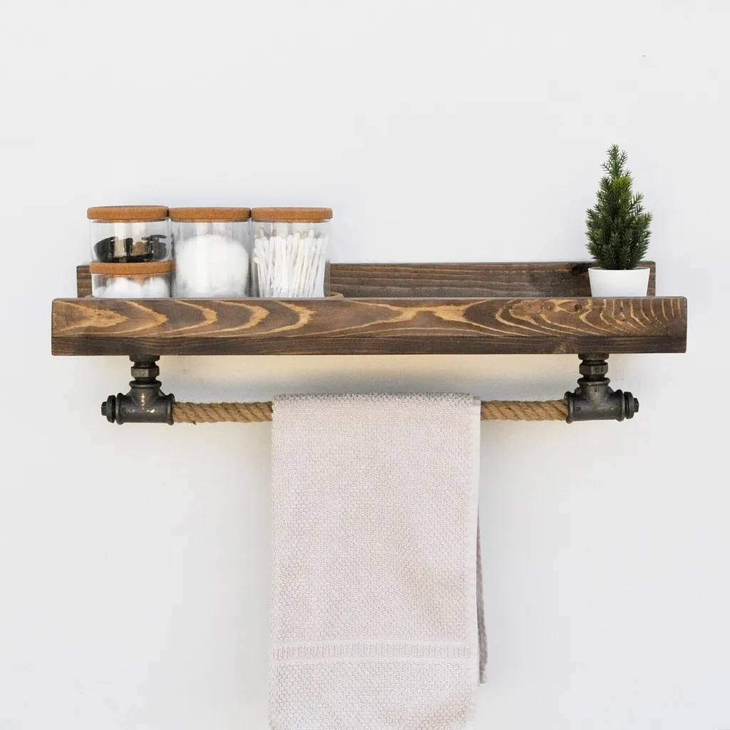 Skye Decor, Boruraf182, mensole a muro, scaffale tubolare, nero, legno, 60 x 17 x 15 cm