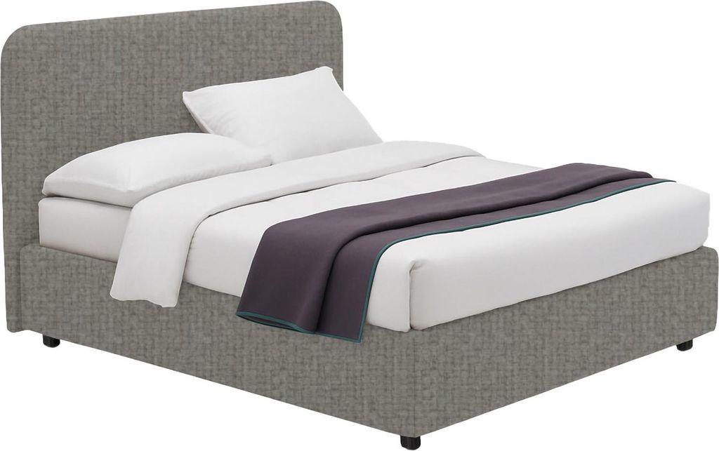 Dmora Doppelbett Issime, Aschgrau, Abziehbar mit Stauraum